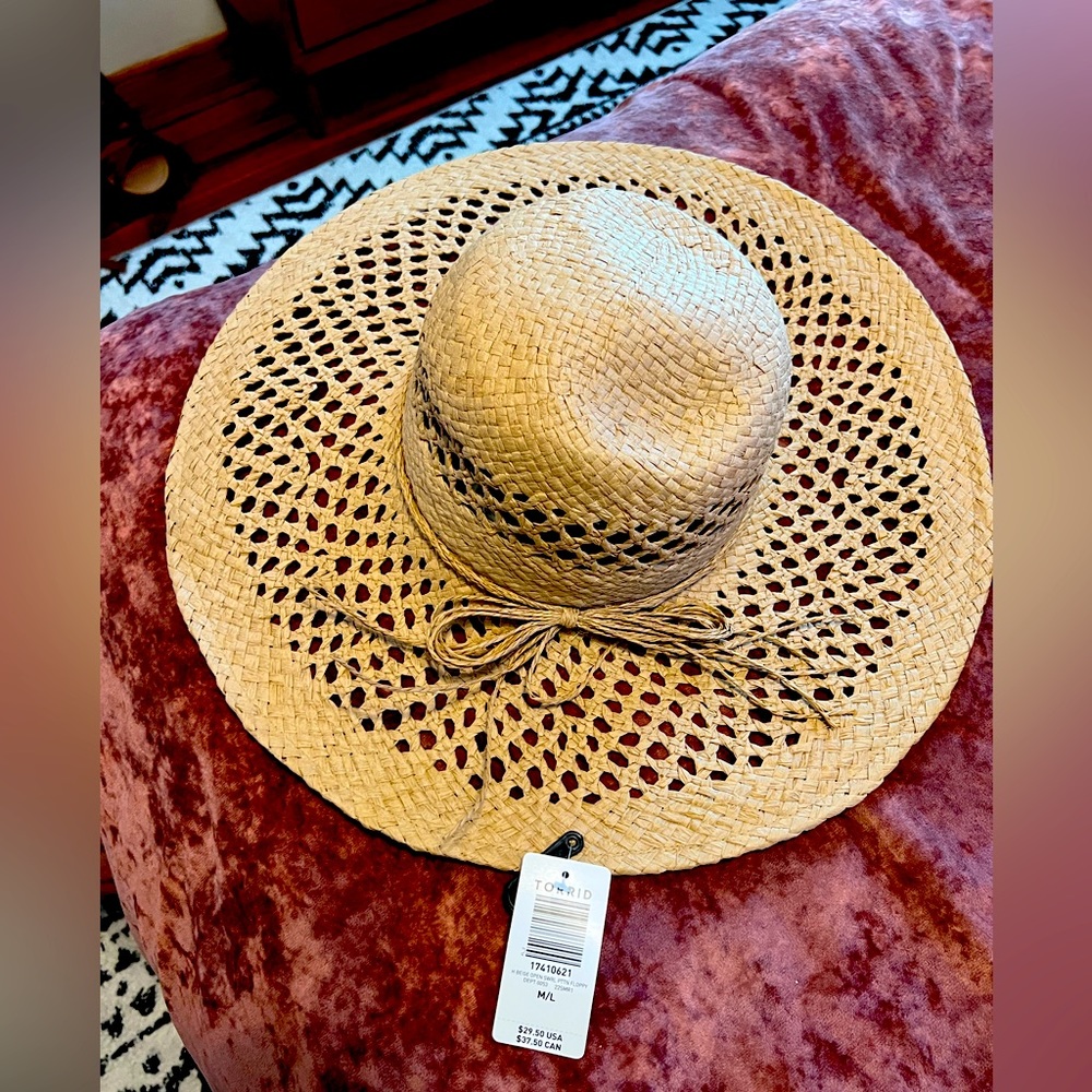 Straw beach hat - plus size M/L